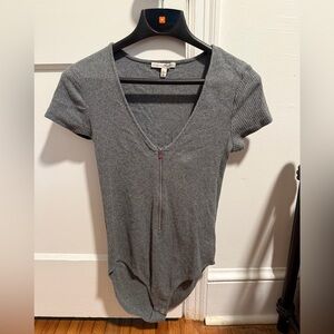Express Charcoal Short Sleeve Bodysuit